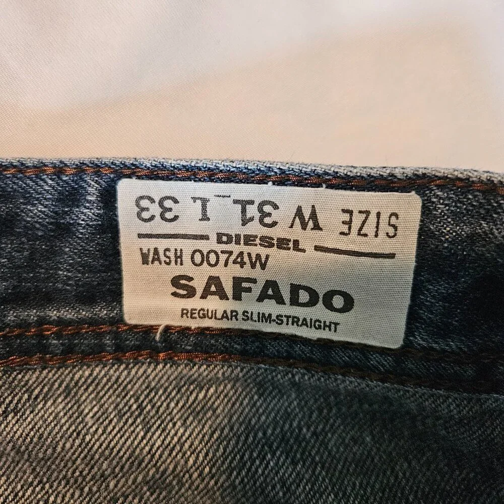 Diesel Industry Jeans Mens Size 31 x 33 Safado Regular Slim‎ Straight